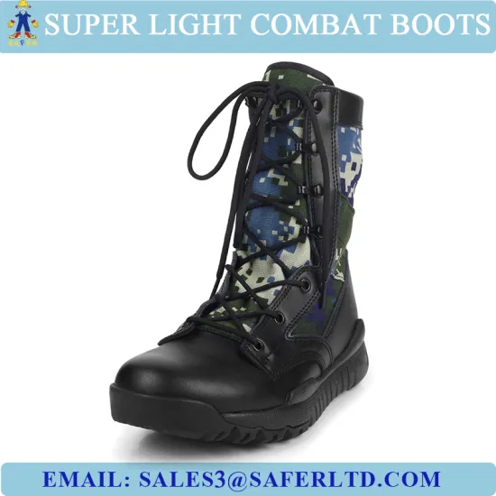 Super light genuine leather camouflage combat boots