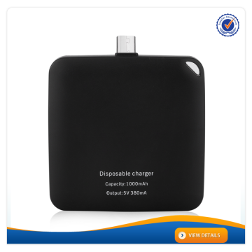 AWC915B Hot selling one time use power bank 1000mAh disposable phone charger for iphone 6
