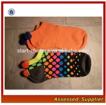 Cotton Kids Socks/Custom Low Cut Socks For Kids/Pom Pom Low Cut Socks Kids Socks HX-T89