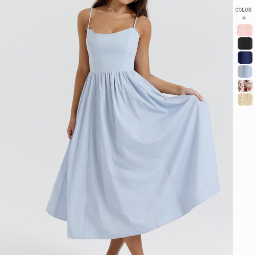 Custom casual short sleeve puff mini dress