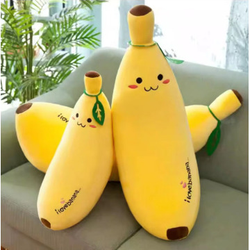 Oreillers de jet de peluche de bande de banane