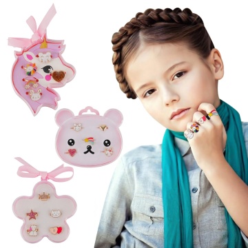 Box anello in lega per bambini con cartone animato all'ingrosso - Gioielli adorabili per bambini