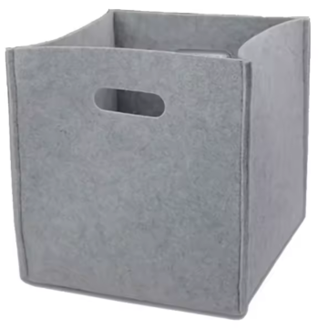 Collapsible Storage Baskets - 3-Pack Foldable Felt Fabric Boxes with Handles