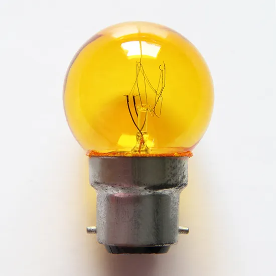 5W Yellow Incandescent Light Bulb G40 E27 B22 110V 220V for Home