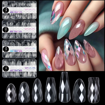 Tips Kuku Akrilik Palsu Diamond Berbentuk Diamond Non-Trace
