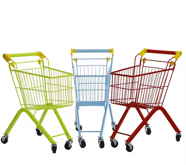 Supermercado de metal infantil mini carrito de compras