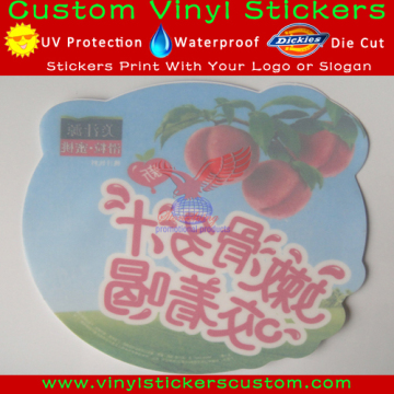 Matte finished custom stickers die cut