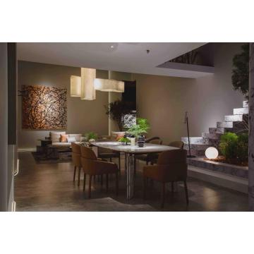 Mesa de comedor de lujo de mármol blanco para la cocina