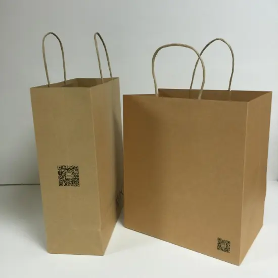 Gift Paper Bag With Green Hot Stamping