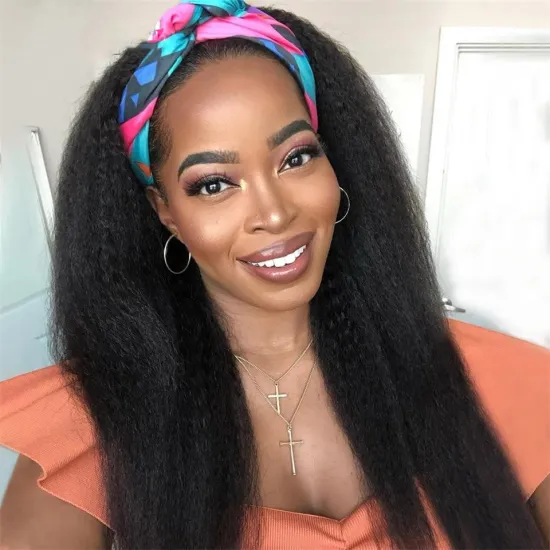 Dropship Unprocessed Brazilian Hair Cuticle Aligned Headband Wig Kinky Straight Virgin Human Natural Hair Wigs