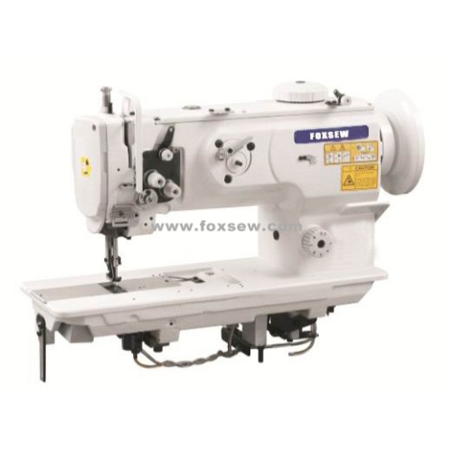Machine de couture à pas de pied de marche à aiguille unique avec grand crochet à axe vertical