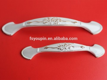 Flower Style Ivory Zinc Alloy Furniture Cabinet Pull Handle for Drawer/Dresser/Closet