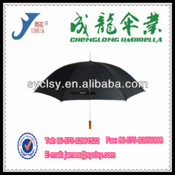 27"*8K Promotion Advertising Double Ribs Wooden Handle Golf Umbrellas