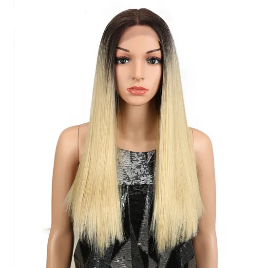 Magic Hair 20 Inch Synthetic Straight Hair Lace Front Wig Natural Hairline Heat Resistant Fiber Hair Middle Part For Black Women