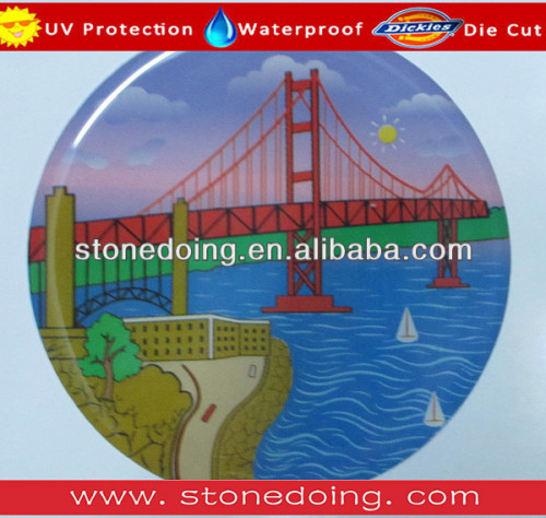 Top Quality Environmental Clear Epoxy Resin Sticker,3Inch Circle Custom Epoxy Dome Sticke
