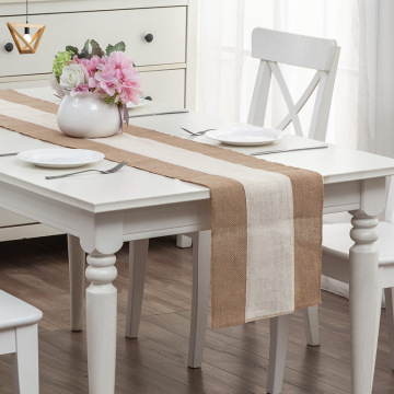 100% Linen Table Runners: Natural Farmhouse Style Centerpieces with Jute and Burlap Fabric