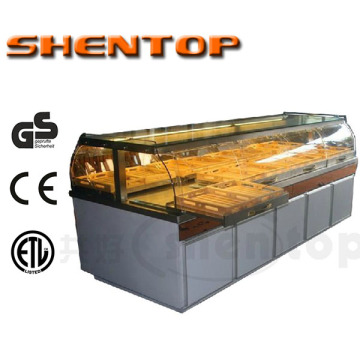Shentop STPZ-A03125 electric glass bread display showcase for bread and pastry