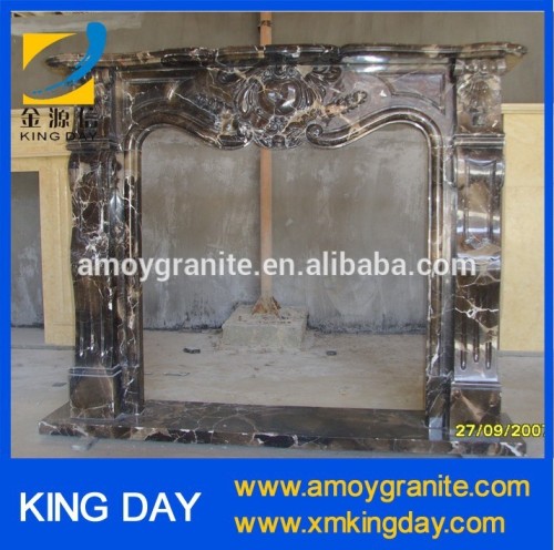 Dark emperador marble fireplace (Factory Directly+ Good Price)