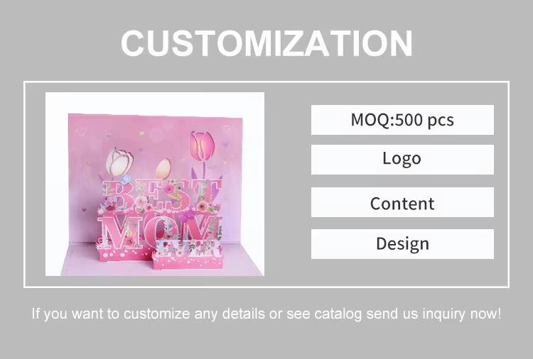 light up mother’s day pop up card customized