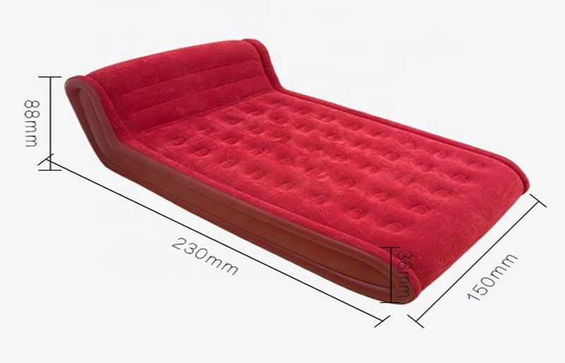 L Shape travel bed with backrest