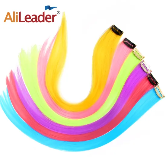 AliLeader Wholesale Single Ombre Colored Synthetic Clip In Hair Extension
