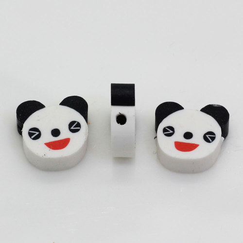 Fetta di argilla polimerica kawaii a forma di mini panda carino con buco abbellimento cabochon ciondoli decorativi artigianali fatti a mano