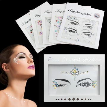 Halloween Face Stickers DIY Acrylic Drill Stickers for Eyebrows and Party Makeup