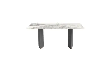 Luxury White Marble Table Top with Wooden Pedestal