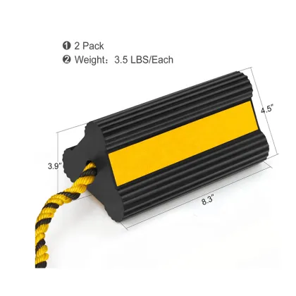 Heavy Duty Rubber Aircraft Dual Wheel Chocks