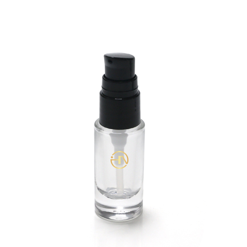 Empty 10ml glass pump bottle for oil