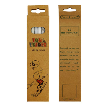 Customized Newspaper Pencils in Kraft Paper Box - Recycled Pencils for Adults and Kids