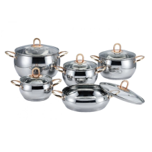 Stainless steel apple-shaped casserole with oval handle set