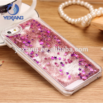 Liquid glitter phone case for htc desire 728 starry stars design plastic case cover