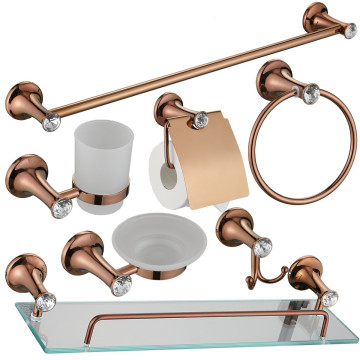 Rose Gold Wall Mounted Washroom Accessories Set