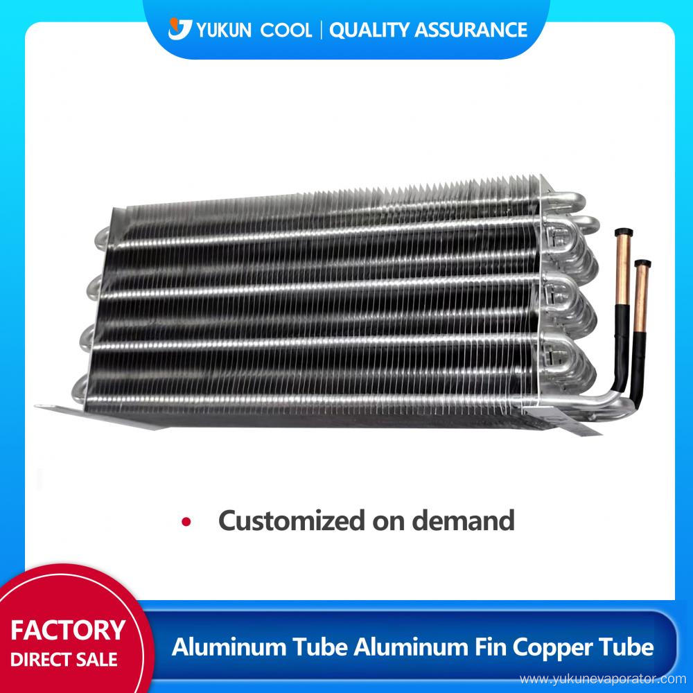 Miniature condenser air-cooled copper tube finned evaporator