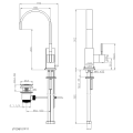 Robinet de bassin de salle de bain minimaliste ○