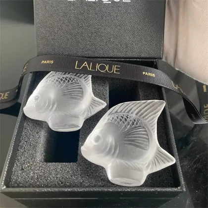 French Luxury Art Deco Baccarat Crystal Angelfish Minuta Fish Ornament with Custom Logo - Decorative Gift in Color Gift Box