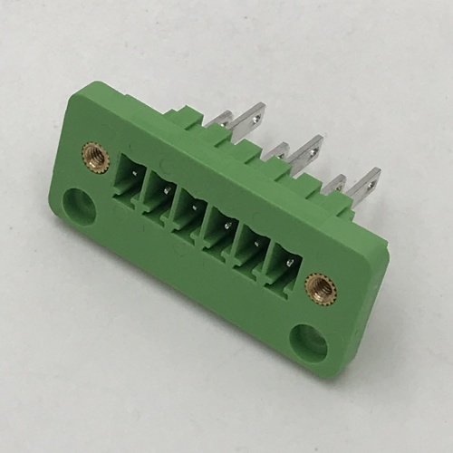 Green through wall male electric plug-in terminal block