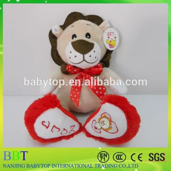Cute Valentine's Day Lion Toy, red heart stuffed animal for lovers