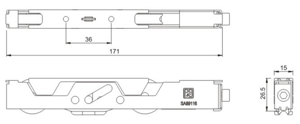 adjustable heavy duty stainless steel sliding rollers drawing