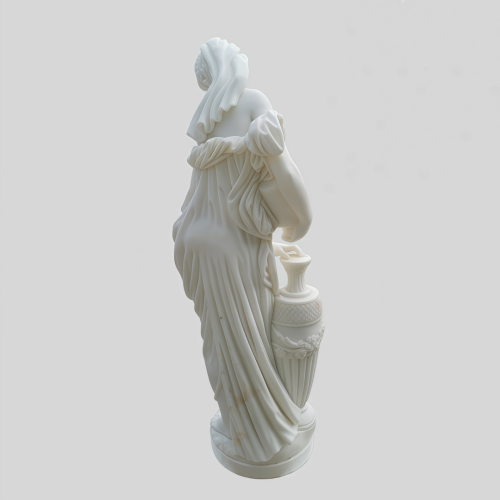 Elegant White Marble Female Figure Decorative Statue