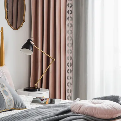 Velvet patchwork curtain fabric