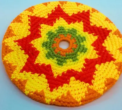 Hand Crochet Knitted Frisbee, Indoor Flying Disc, Crochet Flying Frisbee