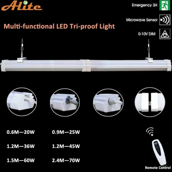 2016 hot sale IP 65 waterproof 4 feet 45w tri prioof light with CE ROHS EMC TUV UL CUL DLC approved