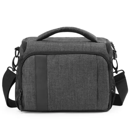 Free Sample Compact Camera Shoulder Bag with Waterproof Rain Cover - Grey