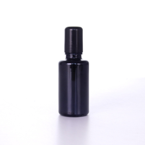 Round Shoulder Glass Bottles With Smooth Black Caps