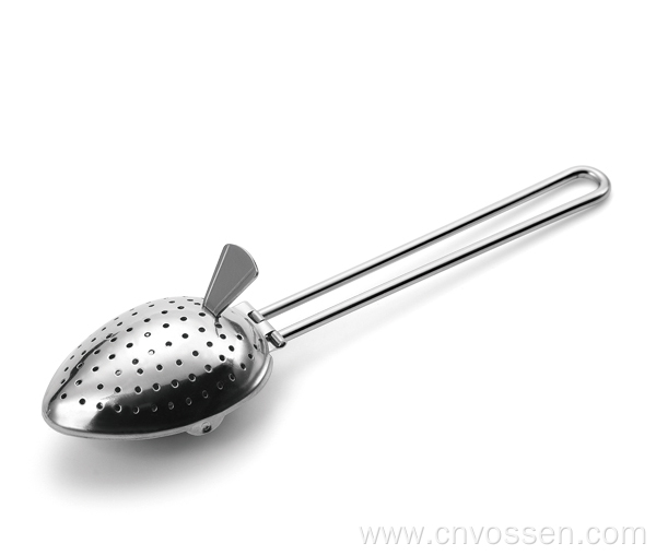 Stainless Steel Long Handle Oval Shaped Tea