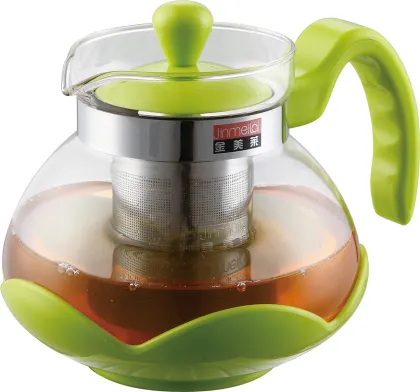 borosilicate glass tea sets ,three colors available,glass tea pot with infuser
