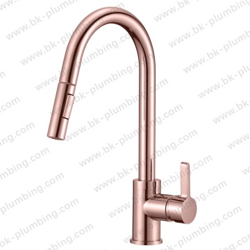 Fucciale per foro singolo a misura di budget 304 in acciaio inossidabile spazzolato Rose Gold Cucine