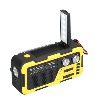 Hand-Cranked Emergency Radio with Weather Forecast, S.O.S Alert, and Solar/USB Rechargeable LED Flashlight